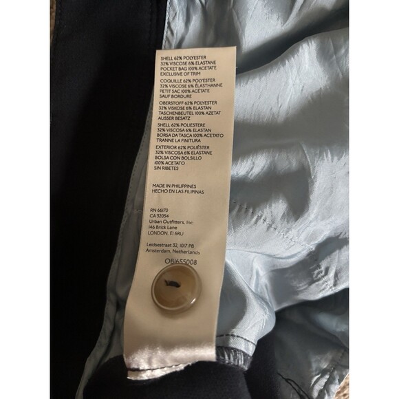 Anthropologie Maeve Shorts 14 Large Pleated Trouser Minimalist Navy Blue Preppy - Picture 4 of 6